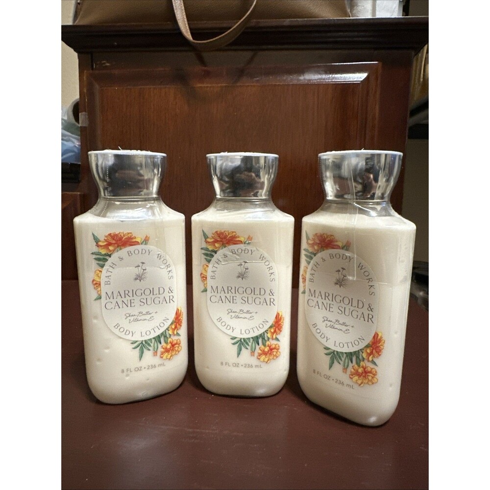 3 Bath & Body Works Marigold & Cane Sugar Body Lotion 8 Fl Oz Each New